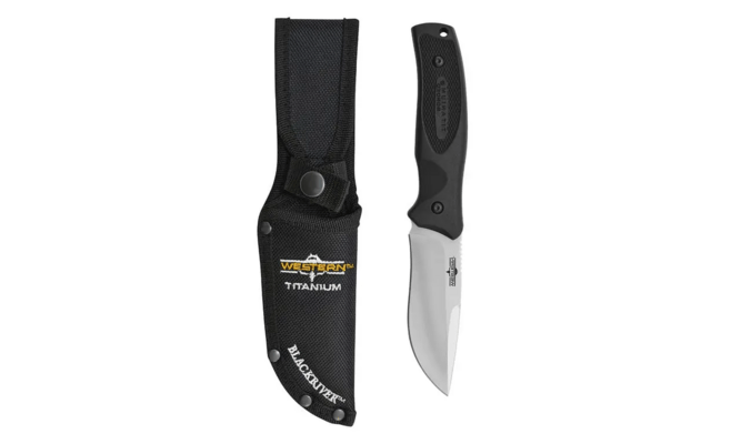 CAMILLUS WESTERN BLACK RIVER / 9&quot; OVERALL / 3.75&quot; DROP POINT BLADE / 420SS / BLACK RUBBERIZED HANDLE - KNIFESTOCK