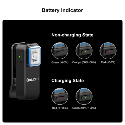 Olight Customized 280mAh 3.7VRechargeable Battery Oclip(Black) - KNIFESTOCK