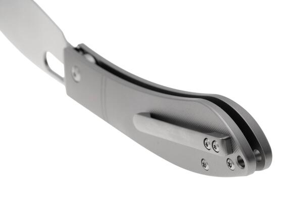 CJRB Sasaya Titan Gray, Satin S35VN, Milled Titanium J1959G-GY - KNIFESTOCK