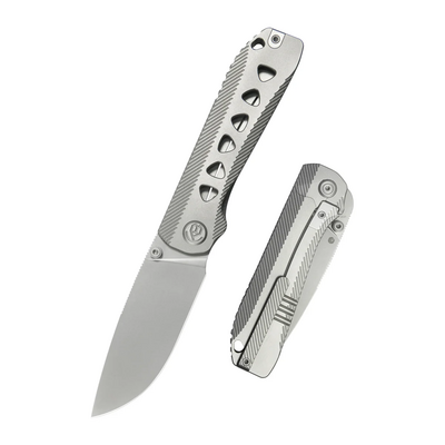 KB Zephyr Silver Beadblast M390 Grey Integral Ti KB470A - KNIFESTOCK