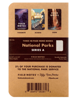 Field Notes National Parks A: Yosemite, Acadia, Zion (Graph paper) FNC-43a - KNIFESTOCK