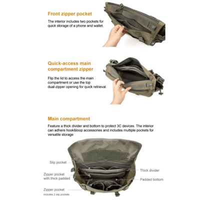 Magforce Sketch Messenger Bag S - 1200D Black #6011B02 - KNIFESTOCK