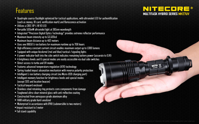 Nitecore flashlight MH27UV - KNIFESTOCK