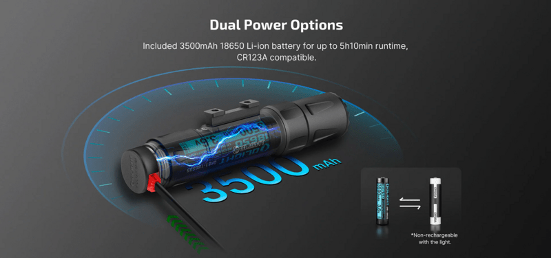 Olight 3500mAh 3.6V Li-ion Battery Odin S Picatinny(Matte Black) - KNIFESTOCK