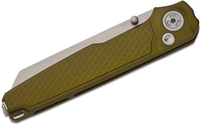 MKM MIURA – CPM Magnacut SW bld - SOLID Green Alu hdl, BUTTON LOCK - REV. S/S CLIP MK MI-AG - KNIFESTOCK