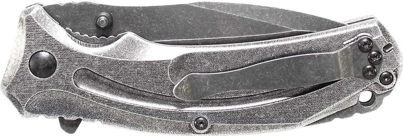 Lama din oțel inoxidabil cu conținut ridicat de carbon Schrade Stonewash 9Cr18MoV, mâner din alumini - KNIFESTOCK