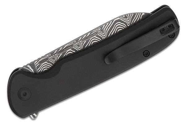 CIVIVI Black Aluminum Handle Damascus Blade Button Lock C20022B-DS1 - KNIFESTOCK