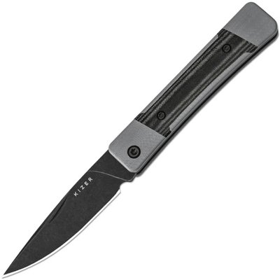 Kizer Little Grand Jonathan Styles Nitro-V Grey G10 &amp; Micarta V2670A2 - KNIFESTOCK