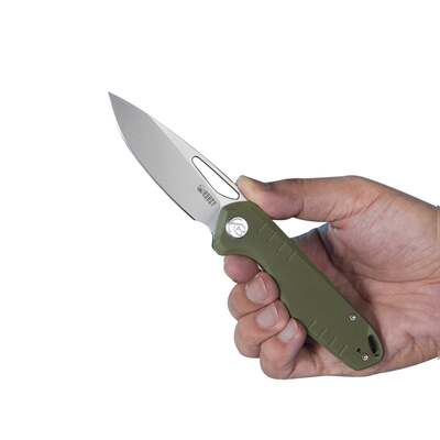 KUBEY Doris Liner Lock Front Flipper Folding Knife Green G10 Handle KU324D - KNIFESTOCK