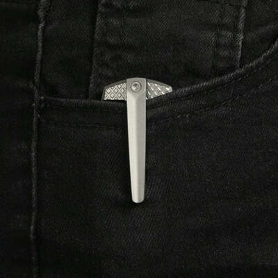 KB Fang Beadblast M390 Grey Ti with Diamond KB451A - KNIFESTOCK