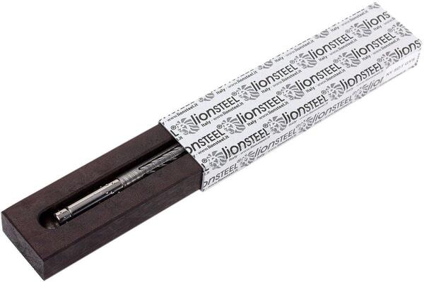 Lionsteel Twist Pen Titanium GREY SHINE,  Damascus SHINE. Fisher Spece refill NY SDT GYS - KNIFESTOCK