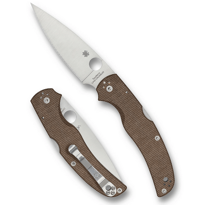 Spyderco Native Chief Braun Canvas Micarta CPM CRU-WEAR C244MPCW - KNIFESTOCK