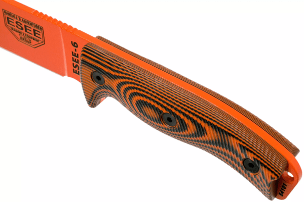 ESEE-6 orange blade, orange/black G-10 3D handle, black sheath 6POR-006 - KNIFESTOCK