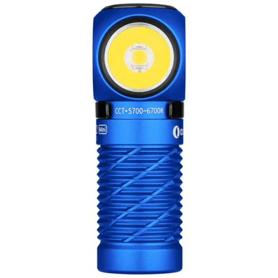 Olight Perun 2 Mini Rechargeable LED Flashlight (Blue) with Headlamp Headband - KNIFESTOCK