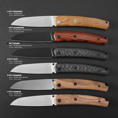 Petrified Fish PF719 Patte V3 14C28N Blackstonewash Olíva fa PF719OWOW - KNIFESTOCK