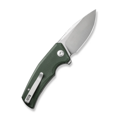 CIVIVI Regulatron Green Canvas Micarta HandleSatin Finished Nitro-V BladeLiner - KNIFESTOCK