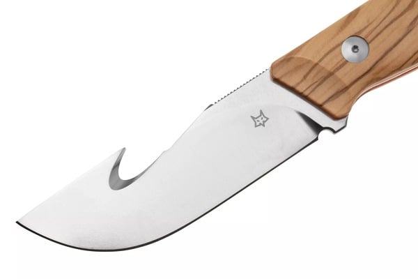 Fox-Knives Ejector Fixed Knife Stainless Steel Becut Satin Blade, Olive Wood Handle FX-663 OL - KNIFESTOCK