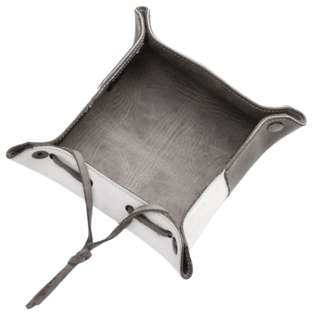 2 Vassoi Portavalori In Pelle Pieghevoli Con Incisione Laser Personalizzabile - Marrone 21x21 Cm - 4