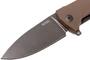 Lionsteel Liner Lock Sleipner Blade DLC+SW blade, BROWN G10 handle, IKBS KUR BBR