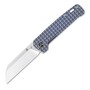 QSP Knife Penguin, Stonewash 154CM Blade, Blue Titanium Frag Handle QS130-RFRG1