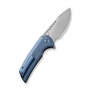 WE Mini Malice Blue Titanium Handle Silver Bead Blasted CPM 20CV Blade WE054BL-3