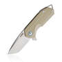 KUBEY Campe Nest Liner Lock EDC Flipper Knife Tan G10 Handle KU203C