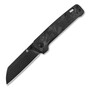 QSP Knife Penguin, Black Stonewash D2 Blade, CF overlay G10 Handle QS130-U