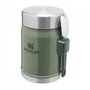 STANLEY seria CLASSIC Borcan Alimentar Cu Furculiță - Hammertone Verde 0,4L