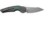 FOX knives ANARCNIDE JUPITER FOLDING KNIFE STEEL DAMASCUS HAKKAPELLA BLD ,TITANIUM+MALACHITE INSERT 