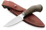 Lionsteel Fixed knife m390 blade GREEN Canvas handle, Ti guard, leather sheath WL1  CVG