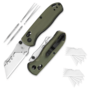 Kizer Drop Bear Utility Azo SK5 &amp; 5Cr15 Olive Green G10 V3619JA6