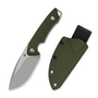 QSP Knife Tiny TOT 10Cr15MoV, stonewash,  OD green G10 QS169-B1