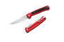 Lionsteel Solid RED Aluminum knife, MagnaCut blade STONE WASHED, Black Canvas inlay  SK01A RS
