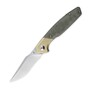 Kizer Manganas Grazioso Liner Lock Knife Green Micarta &amp; Brass - V4572N2