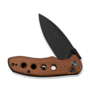Civivi Triptych Guibourtia Wood HandleBlack Stonewashed 14C28N BladeButton Lock