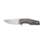 WE Gray Titanium Integral Handle With Aluminum Foil Carbon Fiber Inlay Hand Rubbed Satin CPM 20CV Bl