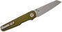 MKM MIURA – CPM Magnacut SW bld - SOLID Green Alu hdl, BUTTON LOCK - REV. S/S CLIP MK MI-AG