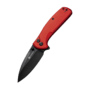 SENCUT Red Aluminum Handle Black 9Cr18MoV Blade Button Lock S22043B-4