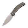 We Snick Gray Titanium Handle with Dragon Green Micarta Inlay Gray Stonewashed CPM-20CV BLADE W11902