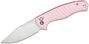 CIVIVI Milled Light Pink Aluminum Handle Satin Finished Nitro-V Blade Button Lock C23040B-3