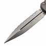 Microtech DIRAC DELTA D/E STONEWASH FULL SERRATE NATURAL CLEAR 227-12NC