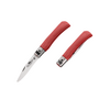 OLD BEAR® S - SATIN STAINLESS STEEL, RED LAMINATED HANDLE, ROUNDED TIP 9357/17_MRK