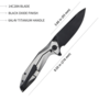 KUBEY Nova Couteau Pliant à Lame Flipper avec Verrouillage Frame Gris Manche en Titane 6AL4V KU235E