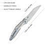 KUBEY Barracuda Couteau Pliant Front Flipper Liner Lock Manche en Titane KU299