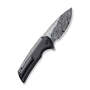 WE Mini Malice Black Titanium Handle Heimskringla Damasteel Blade WE054BL-DS1