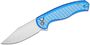 CIVIVI Milled Bright Blue Aluminum Handle, Satin Flat Satin Finished Nitro-V Blade Button Lock C2304