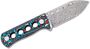 QSP Knife Canary Neck Knife Black Laminated Damascus Red White Blue CF QS141-J