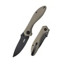 Kubey Ruckus Liner Lock Folding Knife Tan G10 Handle KU314K