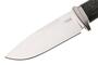 Lion Steel Feststehendes Messer M390 Klinge SCHWARZ Burlap, Ti Parierstange, Lederscheide AH BLB