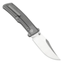 Kansept knives Bison Satin CPM S35VN Plain Titanium with Frag Pattern K1108A1